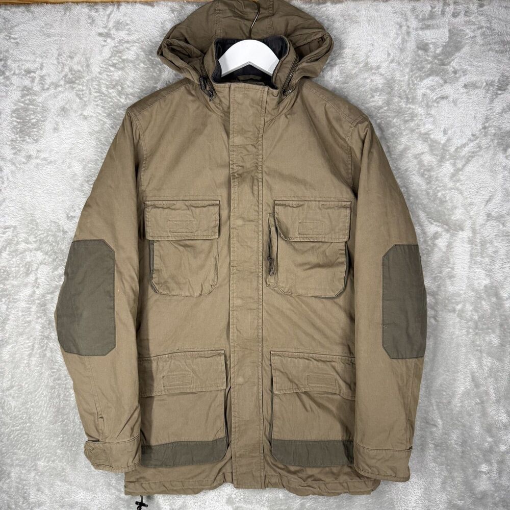 Abercrombie And Fitch Parka Jacket Mens Medium Military Utility Quilt Lined Zip
